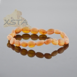 Raw Baltic amber plums beads bracelet